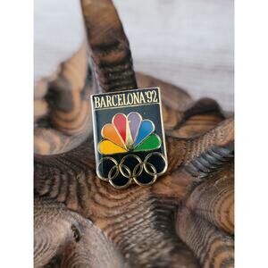 Vintage Barcelona Olympic 1992 NBC Peacock Metal Pin Back Lapel Pin Hat Pin